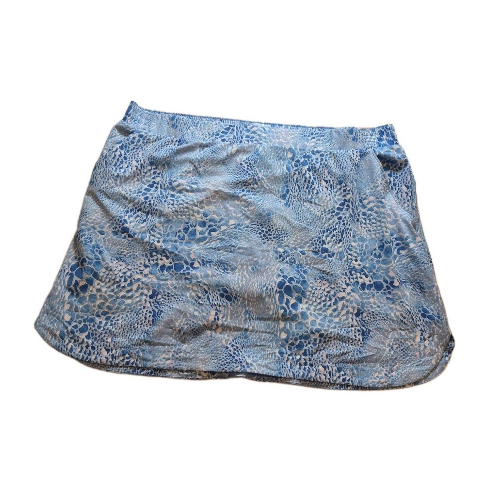 Calia Women's Birdie Golf Skort Size XXL Blue Turtle Print Wicking Stretch
